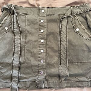 Olive Green Button-Up Skirt